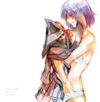  1girl areno bra kill_la_kill living_clothes lowres matoi_ryuuko panties senketsu short_hair smile underwear 