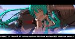  1girl aqua_hair coat crown gloves goodsmile_company group_hug hatsune_miku headphones headset hug long_hair official_art racequeen saitom tears twintails very_long_hair vocaloid 