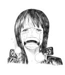  1girl bust ginnoturu looking_at_viewer one_piece open_mouth simple_background solo tears white_background 