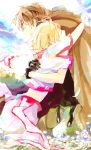  1boy 1girl brown_hair closed_eyes couple dorayan hetero hug sakura_hime short_hair tsubasa_chronicle xiaolang 