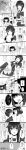  1boy 3girls absurdres admiral_(kantai_collection) black_hair braid comic female_admiral_(kantai_collection) gloves highres kantai_collection kongou_(kantai_collection) long_hair long_image monochrome multiple_girls personification pleated_skirt school_uniform serafuku shigure_(kantai_collection) shouyu_no_otomo single_braid skirt tall_image translation_request 