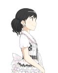  1girl akb48 black_hair dress earrings hasuo jewelry ribbon short_hair smile solo twintails violet_eyes 