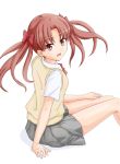  1girl bonnou_soku_bodai brown_eyes brown_hair long_hair school_uniform shirai_kuroko sitting solo to_aru_kagaku_no_railgun to_aru_majutsu_no_index twintails 