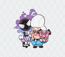  1boy :i alt_text aqua_eyes aqua_jacket aqua_pants aqua_suit argyle_background big_hair blush blush_stickers brown_shoes child closed_mouth commentary crossover east-west_crossover english_commentary eyelashes fangs finger_to_own_chin floating gastly gideon_gleeful gothita gravity_falls holding holding_pokemon jacket l0verseyes lips long_sleeves male_focus necktie pants pleading_eyes pokemon pokemon_(creature) pokemon_team shoes smile snubbull standing standing_on_one_leg suit suit_jacket twitter_username v-shaped_eyes white_background white_hair white_necktie 