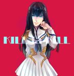  black_hair blue_eyes kill_la_kill kiryuuin_satsuki long_hair smile uniform 