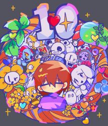  6+boys 6+girls 6+others alphys annoying_dog arthropod_girl asgore_dreemurr black_hair blonde_hair blue_skin blue_soul_(utdr) blush bone brothers brown_hair bug closed_eyes colored_sclera colored_skin colored_teeth cyan_soul_(utdr) dog dummy everyone fish_girl flower frisk_(undertale) frog froggit ghost goat_boy goat_girl green_soul_(utdr) heart highres hood king leaf mad_dummy_(undertale) mettaton mettaton_(box) mikiwo_eko53 monster monster_kid_(undertale) muffet multiple_boys multiple_girls multiple_others napstablook orange_soul_(utdr) papyrus_(undertale) purple_soul_(utdr) red_hair red_soul_(utdr) reptile_girl river_person_(undertale) robot sans_(undertale) sharp_teeth shirt siblings skeleton solo_focus soul_(utdr) spider spider_girl striped_clothes striped_shirt teeth temmie toriel undertale undyne utdr_(toby_fox) white_fur yellow_flower yellow_sclera yellow_soul_(utdr) yellow_teeth 