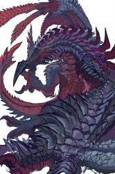  character_request copyright_request dragon dynamic_pose highres ko_0141831 looking_at_viewer monster no_humans red_eyes scales spikes talons white_background 