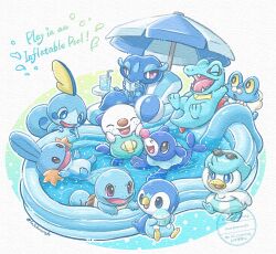  :d beak bird black_eyes blue_eyes blue_skin closed_eyes colored_sclera colored_skin commentary_request crocodilian duck fangs fins freckles froakie frog gecko gecqua head_fins highres mudkip no_humans nostrils open_mouth oshawott penguin pink_nose piplup pokemon pokemon_(creature) pokemon_focus popplio quaxly sasabunecafe sea_lion sea_otter seashell sharp_teeth shell smile sobble squirtle sunglasses tail teeth totodile turtle umbrella violet_eyes wading_pool water water_type_theme_(pokemon) webbed_feet white_background wings yellow_sclera 