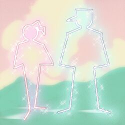  highres jojo_no_kimyou_na_bouken kakyoin_noriaki kujo_jotaro leviathan1412 no_humans parody silhouette sparkle stand_(jojo) stardust_crusaders the_jojolands unnamed_rod_stand_(jojolands) 