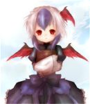  1girl :o amanojaku bird_wings book child dress head_wing highres holding holding_book horns multicolored_hair open_mouth purple_hair red_eyes silver_hair tokiko_(touhou) touhou two-tone_hair wings 