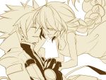  1boy 1girl ahoge blazblue blush kuro_yuzu nu-13 ragna_the_bloodedge tears 