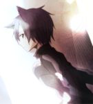  1boy animal_ears black_eyes black_hair cat_ears coat kirito male short_hair sword_art_online tsukimori_usako 