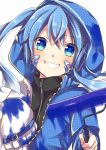  blue_eyes blue_hair blush enomoto_takane jacket kagerou_project long_hair smile twintails 