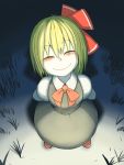  arms_behind_back closed_eyes looking_up night okahi rumia smile solo touhou 