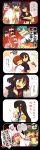  anko_(kirikiri) comic cup highres hug hug_from_behind inumuta_houka jakuzure_nonon junketsu kill_la_kill kiryuuin_satsuki mankanshoku_mako matoi_ryuuko mikisugi_aikurou sanageyama_uzu senketsu smile teacup translation_request 