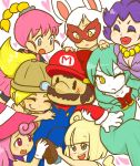  1boy 6+girls animal_ears bangs blonde_hair blunt_bangs blush bombette bow breasts brown_eyes brown_hair buttons cleavage closed_eyes curly_hair drill_hair facial_hair fang flurrie gloves goombella green_hair grey_eyes hair_bow hair_ribbon harem hat heart jewelry lips lipstick long_hair luvbi makeup mario marisu mask mouse_ears ms._mowz multiple_girls mustache necklace nintendo nose open_mouth overalls paper_mario parted_bangs payot personification pink_hair ponytail purple_hair resaresa ribbon shadow_siren shoes short_hair simple_background super_paper_mario suspenders teeth tongue violet_eyes vivian white_hair wings wink yellow_eyes |_| 
