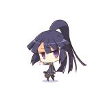  1girl akatsuki_(log_horizon) chibi detached_sleeves gia_kon log_horizon long_hair looking_at_viewer ninjatou ponytail purple_hair solo violet_eyes 