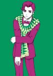  1boy bowtie chonorin formal jojo_no_kimyou_na_bouken jonathan_joestar purple_hair scarf solo suit violet_eyes 