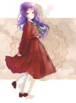  1girl hinano_(riyuko) kirisame_ga_furu_mori long_hair purple_hair sakuma_miyoko school_uniform serafuku solo violet_eyes white_legwear 