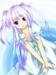  1girl absurdres blue_eyes blush colored hakuryu02 highres long_hair looking_at_viewer purple_hair solo 
