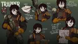  armor chaos_(warhammer) gloves highres iaart1 long_tongue skull spiked_armor spikes tongue traitor_guardsman warhammer_40k warhammer_40k:_darktide weapon 