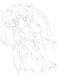 1girl absurdres highres lineart long_hair looking_at_viewer mishima_kurone monochrome original solo very_long_hair 