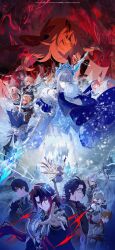  6+boys 6+girls absurdres aether_(genshin_impact) aether_(night_hunt_in_snow)_(genshin_impact) anastasya_feodorovna_snezhnaya arlecchino_(genshin_impact) artist_name commentary english_commentary everyone genshin_impact highres lumine_(genshin_impact) lumine_(night_hunt_in_snow)_(genshin_impact) multiple_boys multiple_girls noy_(genshin_impact) odette_(genshin_impact) paimon_(genshin_impact) pantalone_(genshin_impact) pulcinella_(genshin_impact) ronova_(genshin_impact) sakon04 sandrone_(genshin_impact) tartaglia_(genshin_impact) valeriy_(genshin_impact) 