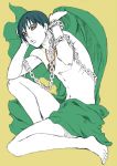  1boy alternate_hairstyle black_hair chain chonorin cloak giorno_giovanna jewelry jojo_no_kimyou_na_bouken necklace shirtless solo 