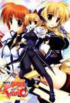  bodysuit color_issue fate_testarossa fujima_takuya heterochromia mahou_shoujo_lyrical_nanoha mahou_shoujo_lyrical_nanoha_vivid takamachi_nanoha vivio 