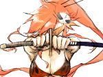  breasts katana long_hair narukami red_hair sword tengen_toppa_gurren_lagann weapon yoko yoko_littner 