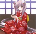   blush highres kimono long_hair tagme  