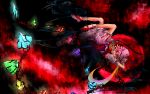  blonde_hair flandre_scarlet hat highres kikurage kikurage9 ponytail red_eyes short_hair side_ponytail touhou wallpaper wings 