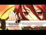 long_hair parody red_hair shakugan_no_shana shana sword vector_trace wallpaper weapon 
