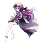  alternate_costume alternate_hairstyle anklet barefoot bow hair_bow hair_ribbon highres jewelry long_hair loxodon patchouli_knowledge purple_eyes purple_hair ribbon touhou transparent_background 