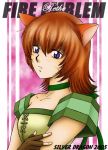  brown_hair catgirl collar fire_emblem game lethe nekomimi rethe short_hair violet_eyes 