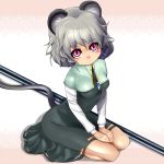 animal_ears grey_hair jewelry mouse_ears mouse_tail nazrin necklace pendant red_eyes short_hair sitting tail touhou umigarasu_(kitsune1963) 