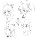  fukusui hinanawi_tenshi kochiya_sanae konpaku_youki konpaku_youmu konpaku_youmu_(ghost) monochrome ponytail remilia_scarlet sketch touhou translated 