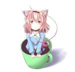  cat_ears cup eyes hairband heart in_container in_cup kemonomimi_mode komeiji_satori minigirl mug pink_hair purple_eyes short_hair tobi_(artist) tobi_(nekomata_homara) touhou violet_eyes 