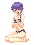  blush bra embarrassed feet lingerie mhr open_mouth panties persona persona_4 purple_hair shirogane_naoto short_hair surprise surprised underwear 