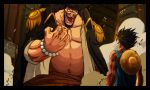  epic facial_hair gandaresh hat highres jewelry male marshall_d_teach monkey_d_luffy muscle one_piece straw_hat 