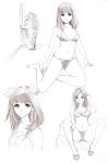  barefoot bikini chihuahua crown dog feet flower_crown head_wreath legs maruyama monochrome original pink sketch swimsuit 