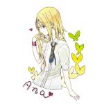  adult ana_coppola blonde_hair blue_eyes butterfly heart hrd ichigo_mashimaro long_hair necktie wristband 