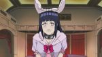   animal animal_ears breasts rabbit_ears cap cleavage ears hyuuga_hinata naruto smile  