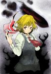  blonde_hair bow dark darkness ex-rumia hair_bow hands highres red_eyes rumia shadow solo tatapittan touhou 