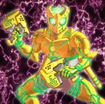 1boy chaki_(teasets) glowing gun highres kamen_rider kamen_rider_ignis male_focus neon_trim original solo weapon