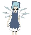  blue_eyes blue_hair bow cirno flat_color hair_bow ice luv short_hair simple_background solo touhou wings 