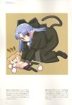  bow hair_bow highres len long_hair nekoarc pointy_ears red_eyes short_hair tail takeuchi_takashi teeth tsukihime type-moon 