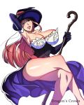  1girl arm_up armpits breasts copyright_name dragon&#039;s_crown elbow_gloves gloves huge_breasts legs light_smile looking_at_viewer mizore_syrup open_mouth redhead simple_background solo sorceress_(dragon&#039;s_crown) staff thighs violet_eyes white_background 