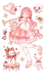  >_< 1girl absurdres acorn alternate_costume animal ankle_socks bare_shoulders bee bling_(infinity_nikki) blushbunny_(infinity_nikki) bow bow_choker bow_legwear bowtie bra_strap brooch brown_bow brown_cloak brown_eyes brown_ribbon bug buttons cat center_frills chinese_commentary choker cloak closed_mouth clothed_animal clown_nose commentary_request commission cross-laced_clothes cross-laced_legwear cushion_squirrel_(infinity_nikki) dot_nose ear_covers eyelashes flower foodie_bee_(infinity_nikki) four-pointed_star frilled_cloak frilled_shirt frilled_skirt frills full_body hair_bow hair_ribbon happy hat hat_bow heart high-waist_skirt high_heels highres holding holding_instrument hood hood_up hooded_cloak infinity_nikki instrument jewelry jingyanyan knees light_blush long_hair long_sleeves low_twintails mary_janes medium_skirt mini_party_hat momo_(nikki) nikki_(nikki) nikki_(series) notice_lines off-shoulder_shirt off_shoulder one_eye_closed perfect_start_(infinity_nikki) pink_bow pink_bowtie pink_choker pink_hair pink_ribbon pink_shoes pink_skirt playing_trumpet pleated_skirt pom_pom_(clothes) print_skirt puffy_long_sleeves puffy_sleeves pumps rabbit red_bow red_bowtie red_hat ribbon sample_watermark sheep shirt shoes simple_background single_stripe skirt smile snowflake_print snowflakes socko_(infinity_nikki) socks squirrel star_brooch striped_bow striped_bowtie striped_choker striped_clothes striped_headwear tareme tress_ribbon trumpet twintails two-tone_bow two-tone_headwear very_long_hair watermark watermark_grid wavy_hair white_background white_cat white_flower white_shirt white_skirt white_socks worm x_navel yellow_bow yellow_hat 