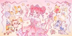 >_< ahoge animal argyle_background arm_ribbon baby_animal balloon bare_shoulders bird bow bowtie brown_eyes cat character_balloon chick chinese_commentary choker cloak clothed_animal colored_tips commentary_request commission cross-laced_clothes cross-laced_dress dress ear_covers earrings esseling_(infinity_nikki) eyelashes faewish_sprite fluffy_waltz_dodobear_(infinity_nikki) frilled_sleeves frills gifty_(nikki) gradient_background gradient_hair heart highres holding holding_star holding_wand hood hood_up hooded_cloak infinity_nikki jewelry jingyanyan medium_hair mini_party_hat momo_(nikki) multicolored_hair necklace nikki_(nikki) nikki_(series) notice_lines off-shoulder_dress off_shoulder one_eye_closed pear-pal_(infinity_nikki) piecey pink_background pink_dress pink_hair pink_ribbon pleated_dress procreate_(medium) purple_choker purple_hair purple_ribbon red_bow red_bowtie ribbon sad_sack_(infinity_nikki) sample_watermark short_sleeves star_(symbol) star_earrings star_necklace star_wand starlit_celebration_(infinity_nikki) tareme tiara two-tone_background two-tone_hair wand watermark watermark_grid whimstar_(infinity_nikki) white_cat white_sleeves yarn yellow_background yellow_cloak 